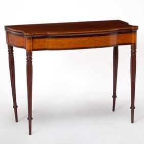 Federal Inlaid and Figured Mahogany, Birchwood and Rosewood Table