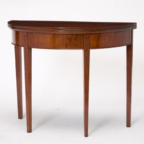 Federal Mahogany Fold-Over Demilune Card Table