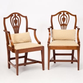 Pair of Federal Mahogany Armchairs