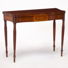 Federal Inlaid Mahogany Serpentine Games Table