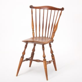 Turned Maple, Pine and Ash Fanback Windsor Chair