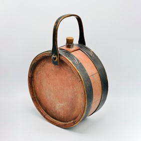 Black and Salmon Painted Pine Canteen
