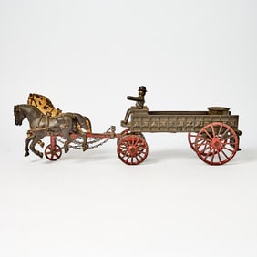 Ives Painted Cast Iron Horse-drawn “ADAMS EXPRESS” Wagon Toy