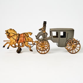 Painted Cast Iron Horse-drawn Coach