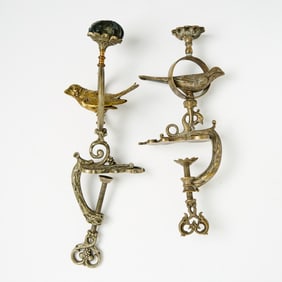 Two Large Cast Brass Bird Sewing Clamps