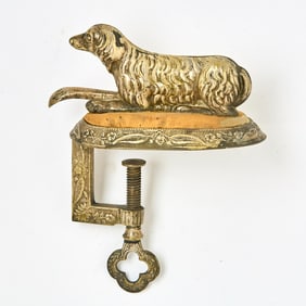 Silvered Metal Dog Sewing Clamp