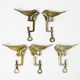 Five Cast Brass or Steel Finch Sewing Clamps by A. Gerould & Co