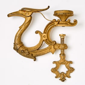 Gilt Cast Iron Crane Head Sewing Clamp