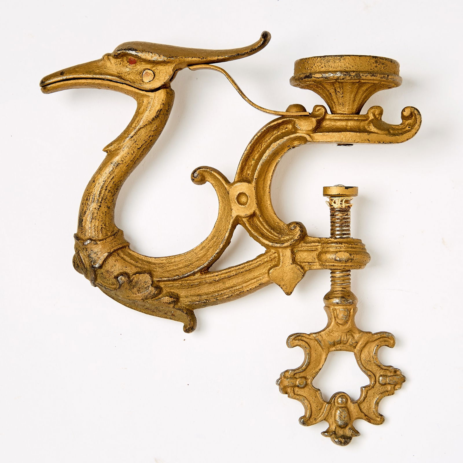 Gilt Cast Iron Crane Head Sewing Clamp (1 of 4)
