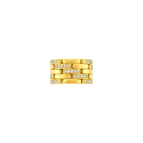 Cartier Wide Gold and Diamond 'Maillon Panthère' Five-Row Band Ring, France