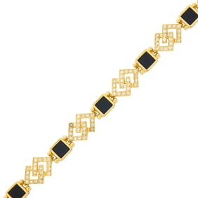 Van Cleef & Arpels Gold, Black Onyx and Diamond Bracelet, France