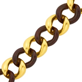 Seaman Schepps Gold and Wood Curb Link Bracelet