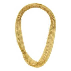 Tiffany & Co., Elsa Peretti Gold 'Scarf' Wrap Mesh Necklace