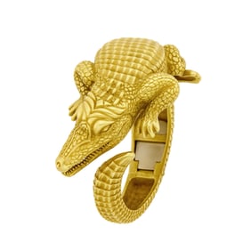 Barry Kieselstein-Cord Gold Alligator Cuff Bangle Bracelet
