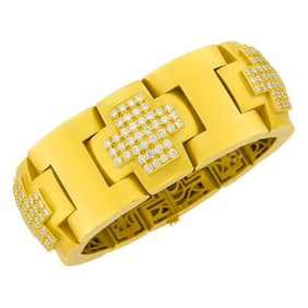 Barry Kieselstein-Cord Gold and Diamond Cuff Bracelet