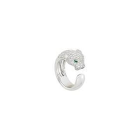 Cartier White Gold, Diamond and Emerald 'Panthère de Cartier' Ring, France