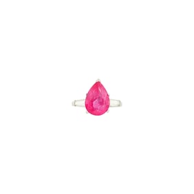 Platinum, Pink Sapphire and Diamond Ring