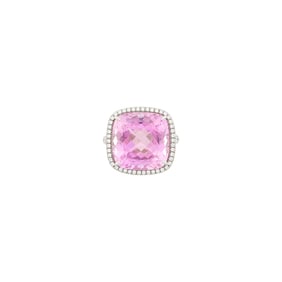 Tiffany & Co. Platinum, White Gold, Kunzite and Diamond Ring