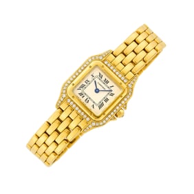 Cartier Gold and Diamond 'Panthère' Wristwatch
