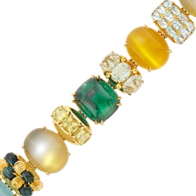 Seaman Schepps Gold, Colored Stone and Diamond 'Rio' Bracelet