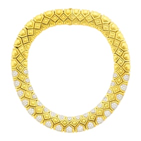 David Webb Gold, Platinum and Diamond Necklace