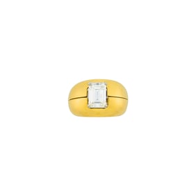Platinum and Diamond Ring with H. Stern Gold Bombé Jacket