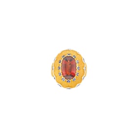 Gianmaria Buccellati Two-Color Gold, Garnet and Sapphire Dome Ring