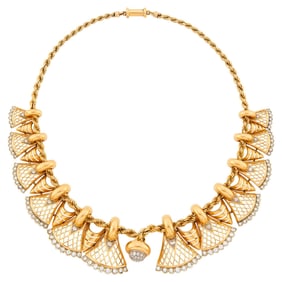 Gold, Platinum and Diamond Necklace, France