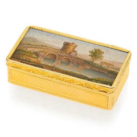 Antique Gold and Micromosaic Snuff Box