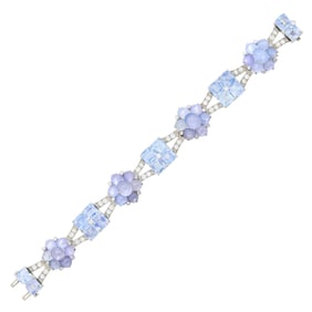 Oscar Heyman & Brothers Platinum, Sapphire, Star Sapphire and Diamond Bracelet