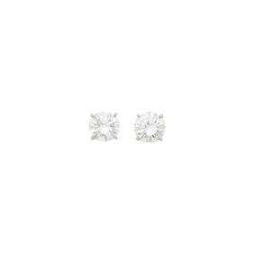 Pair of White Gold and Diamond Stud Earrings