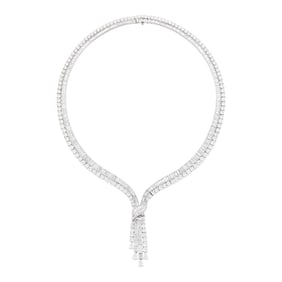 Platinum and Diamond Fringe Necklace