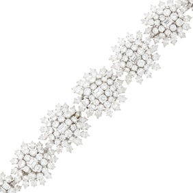 David Webb Platinum and Diamond Bracelet/Necklace Combination