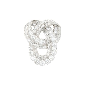 Cartier Paris Platinum and Diamond 'Eternal Love Knot' Clip