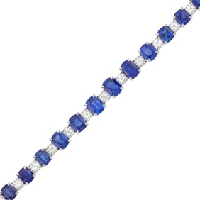 Platinum, Sapphire and Diamond Bracelet