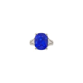 Platinum, Sapphire and Diamond Ring
