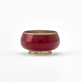 Russian Silver-Gilt and Guilloché Enamel Salt