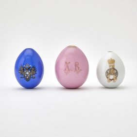 Group of Three Russian Porcelain Easter Eggs