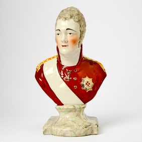 Staffordshire Pottery Bust of Emperor Alexander I