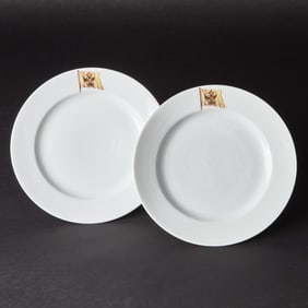 Pair of Russian Porcelain Plates from the Imperial Yacht Standart Service
