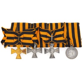Group of Three Russian St. George Crosses and a Medal for Bravery