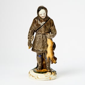 Russian Porcelain Figure of a Samoyed Hunter