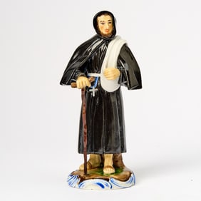 Russian Porcelain Figure of a Wandering Monk