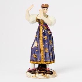 Russian Porcelain Figure of a Woman Dancing