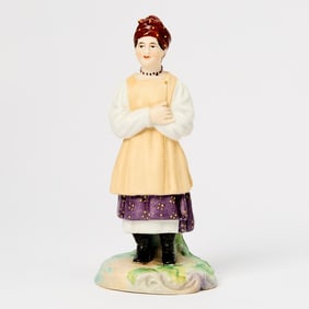 Russian Porcelain Figure of a Peasant Woman