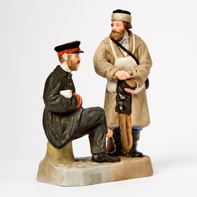 Russian Porcelain Group of Man and Cobbler