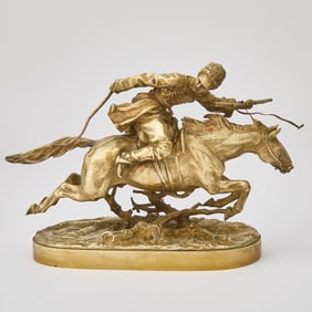 Russian Gilt-Bronze Group of The Pursuit