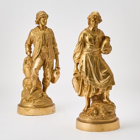 Pair of Russian Gilt-Bronze Figures of Bulgarians