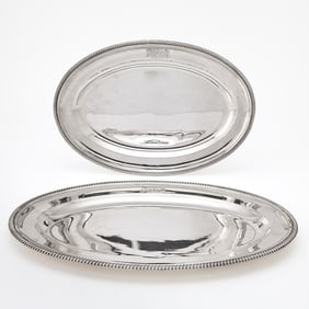 Graduated Set of Four George III Sterling Silver Platters