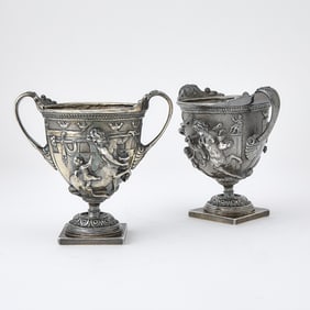 Pair of Sterling Silver Vases